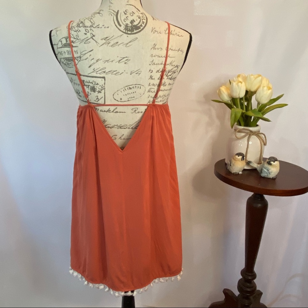 JODIFL Eyelet Baby Doll Dress Peach Blue Low Back Crochet Trim Adjustable Straps - Picture 4 of 9